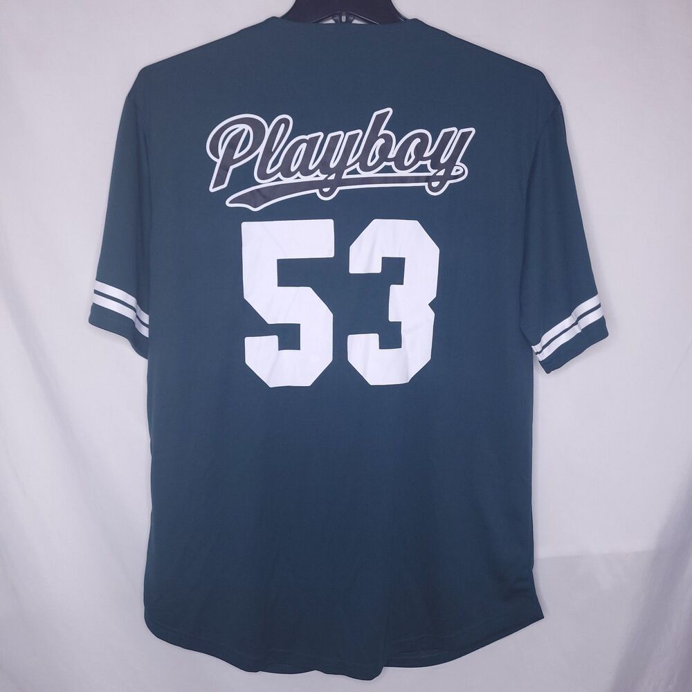 Playboy Baseball Jersey Mens Large Green 53